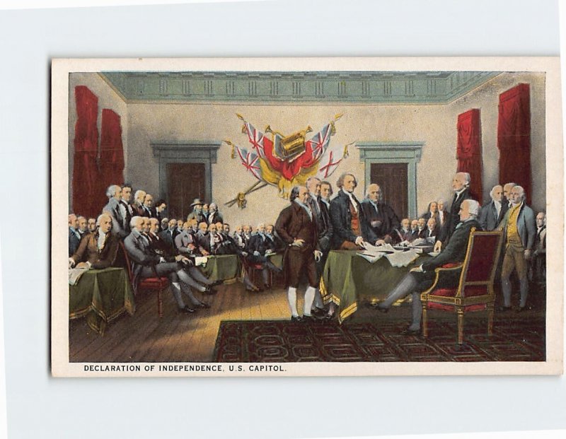 Postcard Declaration Of Independence, U. S. Capitol, Washington, D. C.