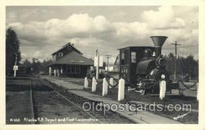 Real Photo - Alaska RR Depot, Fairbanks, AL, Alaska, USA Train Railroad Stati...