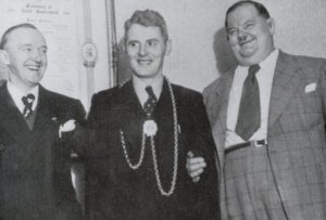 Laurel & Hardy & 1940s Mayor of Tynemouth Newcastle Photo Postcard