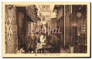 Old Postcard Tunis street of & # 39eglise
