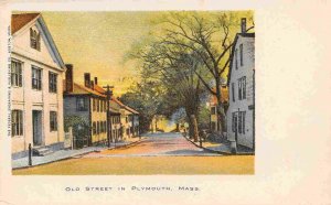 Old Street Scene Plymouth Massachusetts 1905c postcard