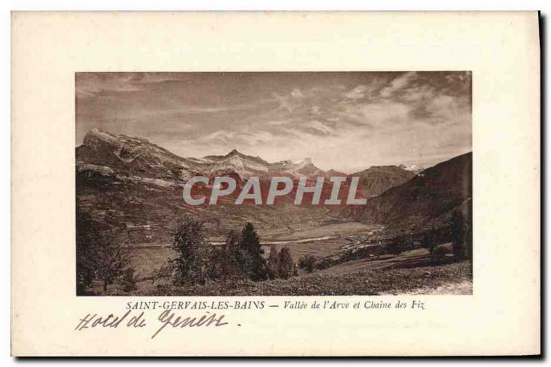 Old Postcard Saint Gervais les Bains Valley of & # 39Arve and Chaine des Fiz