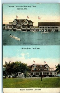 1910s Tampa Yacht and Country Club Multiview Tampa FL Florida Postcard