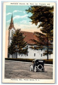 c1920s Methodist Church Scene Harmony Streets Penns Grove New Jersey NJ Postcard 