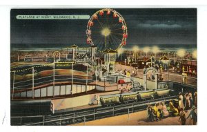 NJ - Wildwood-By-The-Sea. Playland Amusement Park at Night ca 1936