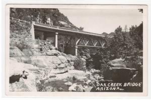 Oak Creek Bridge Arizona RPPC Real Photo 1950s postcard