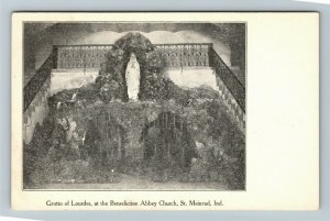 St. Meinrad IN- Indiana, Grotto of Lourdes, Benedictine Abbey, Vintage Postcard
