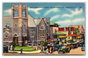 First Presbyterian Church Ocean City New Jersey NJ  Linen Postcard V11
