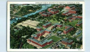 Aerial View Postcard University of Minnesota Minneapolis, Minnesota