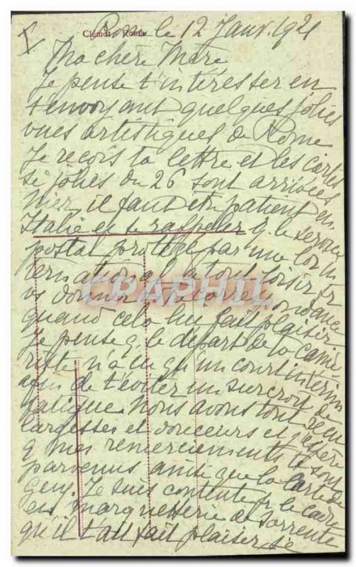 Old Postcard Panorama Roma