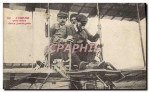 Old Postcard Jet Aviation Farman flies with two passengers