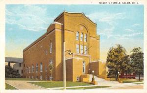 Salem Ohio Masonic Temple Exterior Entrance Street View Antique Postcard K15577