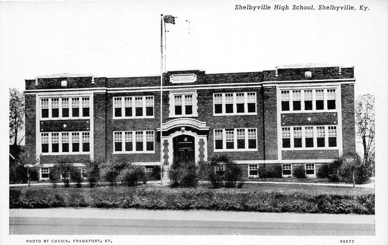 J47/ Shelbyville Kentucky Postcard c1940s High School Building 152