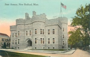New Bedford Massachusetts State Armory Postcard Used