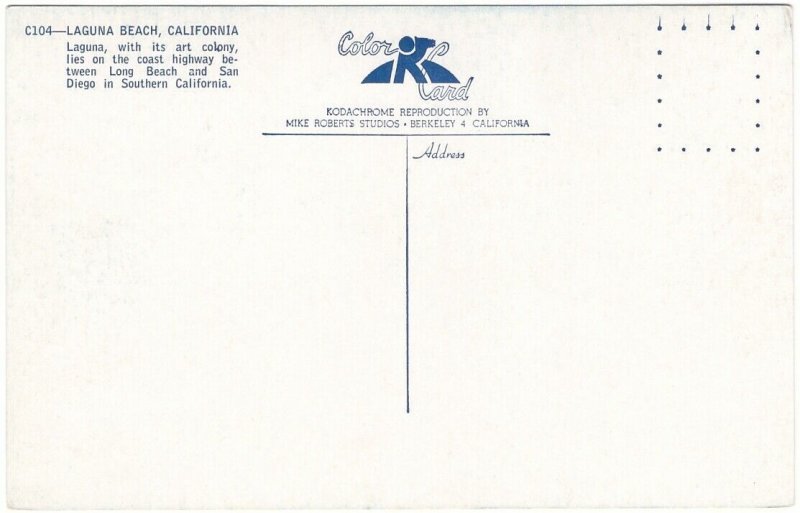 Laguna Beach California, Vintage Chrome Postcard