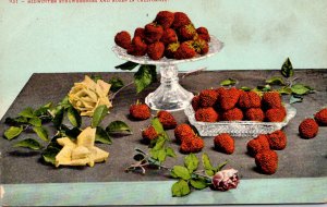 California Midwinter Strawberries and Roses