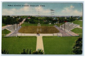 1944 Public School Stadium Sports Events Bleachers Sioux City Iowa IA Postcard