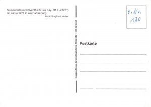 Transport Museum Locomotive in 1973 in Aschaffenburg vintage postcard