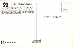 Waldorf Astoria Hilton Hotel New York City Empire Room NYC Postcard Plastichrome 