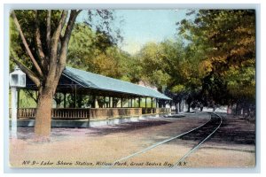 1910 Lake Shore Station Willow Park Great Sodus Bay New York NY Antique Postcard
