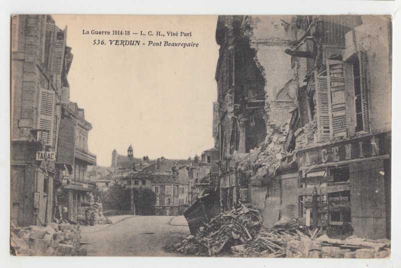 P2818, la guerre 1914-8 WWI postcard verdun-pont beaurepaire, france unused