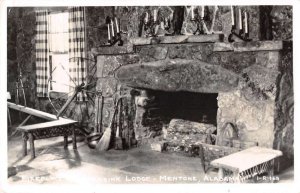 Mentone Alabama Nippersink Lodge Fireplance Real Photo Postcard AA26407