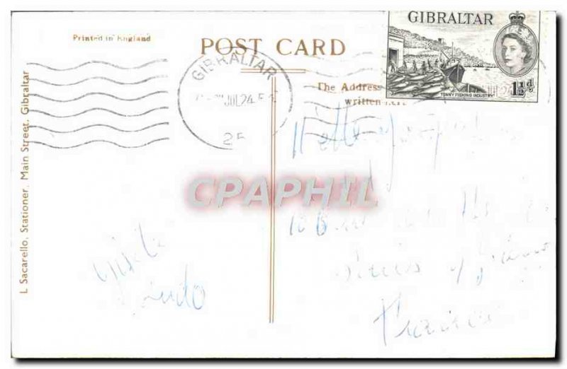 Postcard Modern Rock Gibraltar Moorish castle from Spain