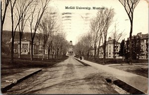 Vtg 1910 McGill University Campus Street Montreal Quebec Canada Antique Postcard