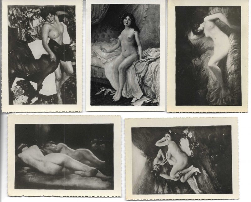 Album of 15 nude photograpic postcards from Salon de Paris artists. 6 X 7 cms.