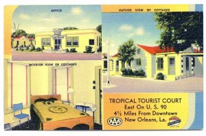 New Orleans LA Tourist Motel Multi-View 1946 Postcard