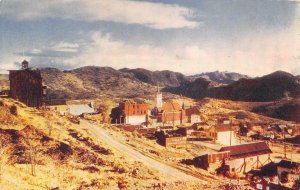 VIRGINIA CITY, NV Western Mining Town Nevada Bird's Eye View Postcard ca 1950s