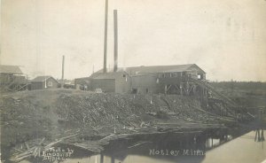 Postcard RPPC Minnesota Motley Logging Lumber Sawmill 1910 23-1843