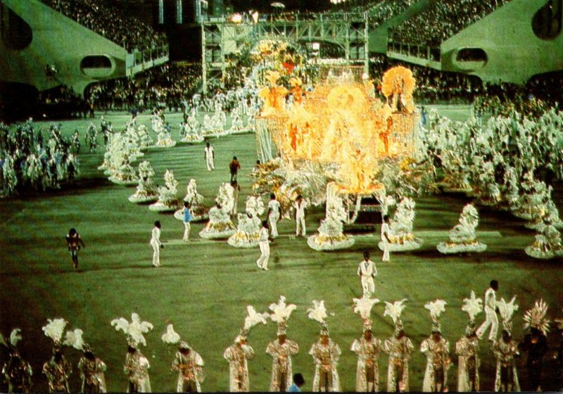 Brazil Rio De Janiero Stadium At Night Carnival Parade