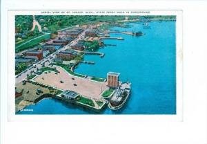 LP48  Aerial View , St. Ignace,  Michigan, postcard