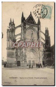 Old Postcard Vendome Church of the Trinity Main facade