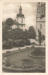 Vintage Kutná Hora Postcard with Baroque Church Tower, 1949 Postmark