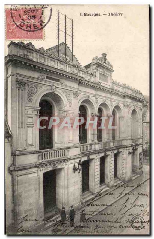 Old Postcard Bourges Theater