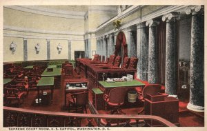 Vintage Postcard Supreme Court Room Chair Chief Justice US Capitol Washington DC