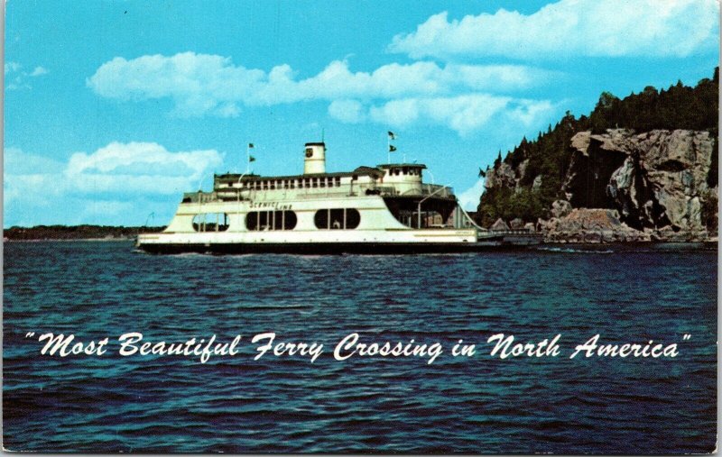 MV Adirondack Rock Point Burlington Harbor VT Vermont Postcard VTG UNP Vintage 