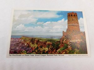 Vintage Watchtower at Desert View, Grand Canyon Fred Harvey Postcard P30