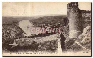 Old Postcard Vienna Fort Ruins of Batie and the Rhone Valley