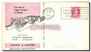 Letter Canada Sefacan Automatic segregator Winniped Manitoba Tagged stamps Ja...