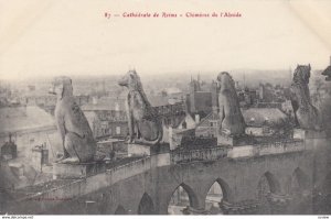 REIMS , France , 1900-10s ; Cathedral ; Gargoyles