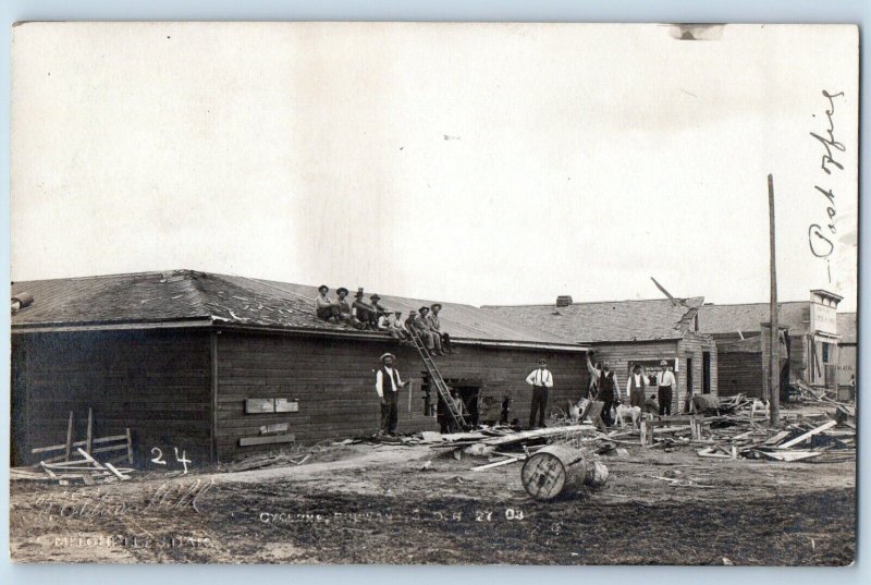 1908 Cyclone Tornado Storm Damage House Residence Pukwana SD RPPC Photo Postcard