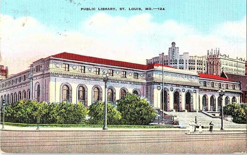 Public Library St. Louis MO Missouri Vintage Postcard Standard View Card