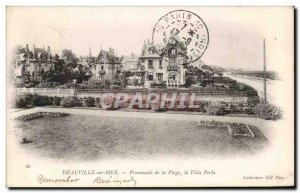 Old Postcard Deauville sur Mer Promenade Beach Villa Dalfus