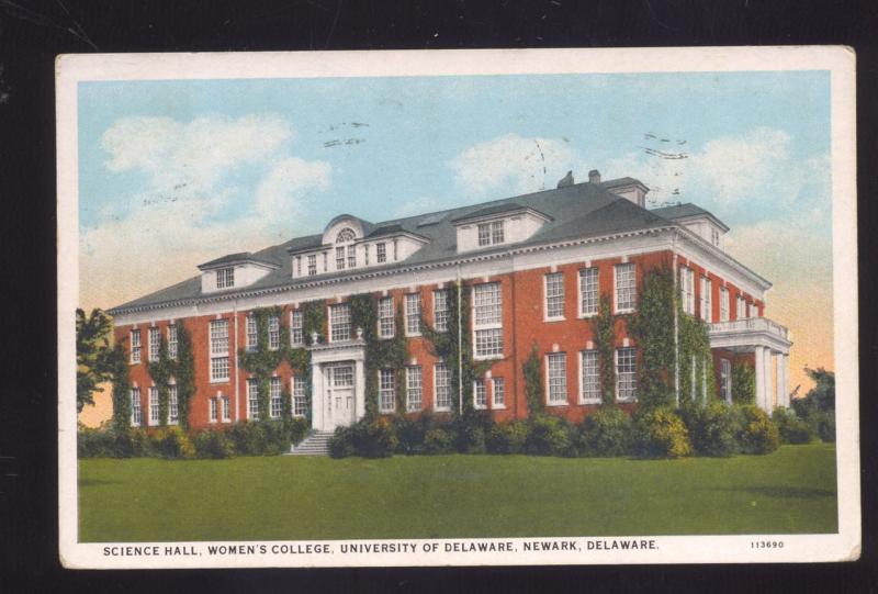 UNIVERSITY OF DELAWARE NEWARK DEL. WOMEN'S COLLEGE SCIENCE VINTAGE POSTCARD