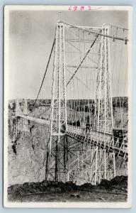 Postcard CO Canon City Royal Gorge Suspension Bridge c1930s RPPC Real Photo B04