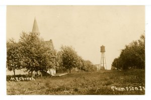 IA - Thompson.  Methodist Episcopal Church, Water Tower RPPC