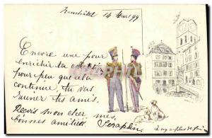 Old Postcard Neuchatel Swiss Army Card 1899